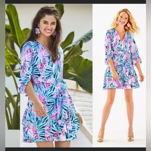 Lilly Pulitzer Laeda Stretch Dress - Size M - Multi Cockatoo Tweethearts